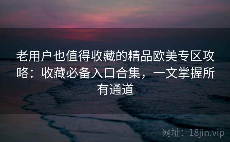 老用户也值得收藏的精品欧美专区攻略：收藏必备入口合集，一文掌握所有通道