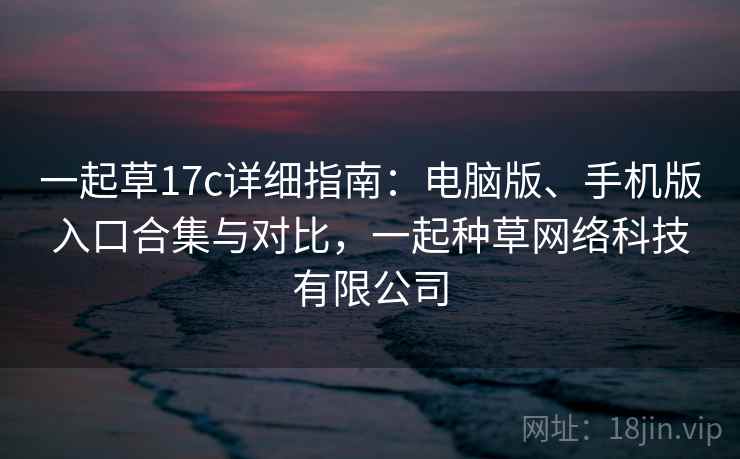 一起草17c详细指南：电脑版、手机版入口合集与对比，一起种草网络科技有限公司