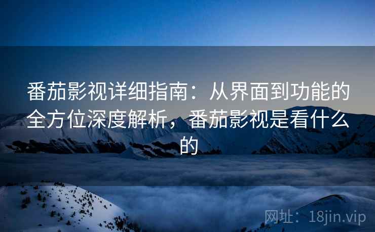 番茄影视详细指南：从界面到功能的全方位深度解析，番茄影视是看什么的